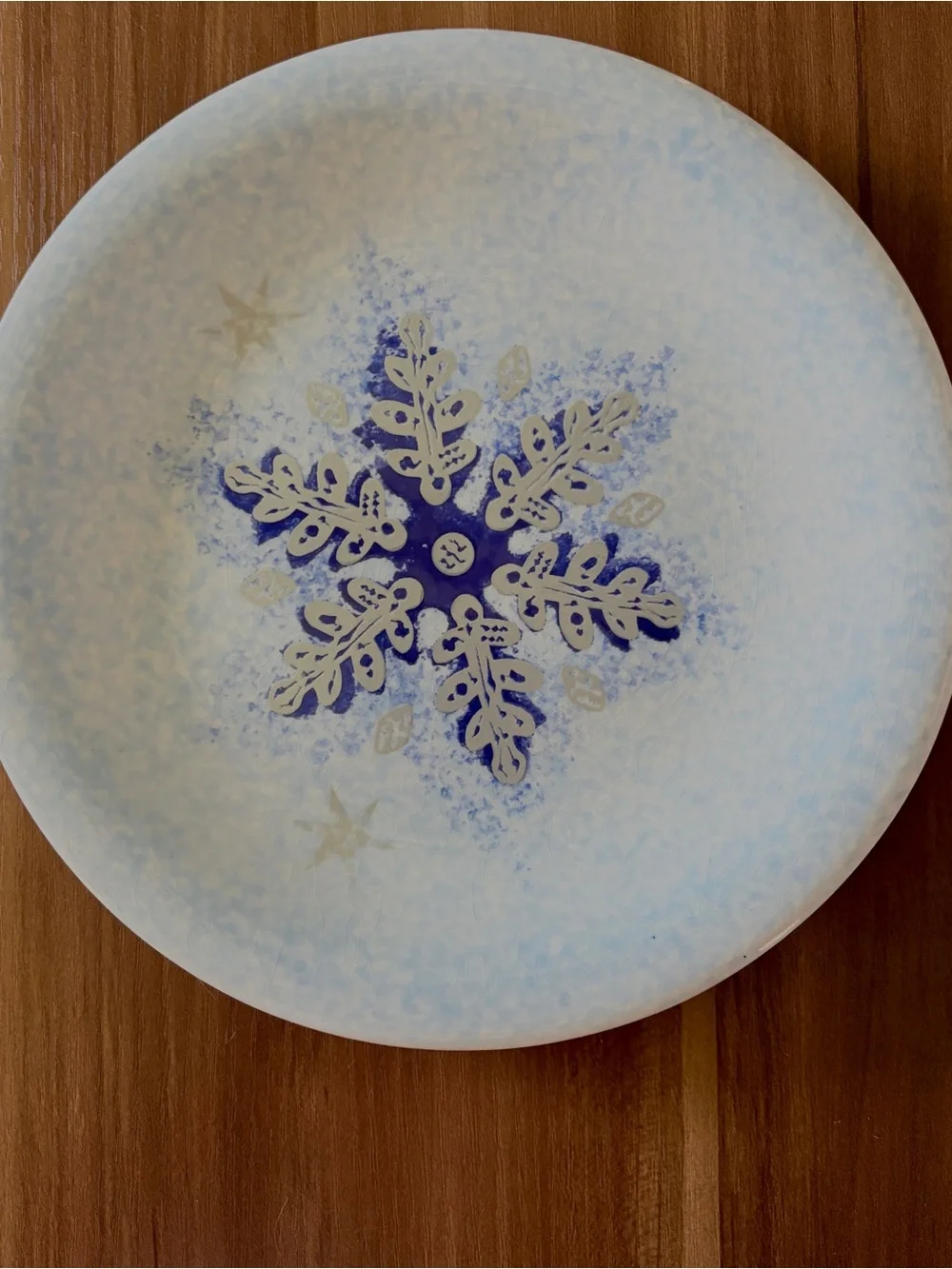 Set of 4 Target Home Ceramiche Umbre Winter Frost Snowflake 8” Plates Made Italy